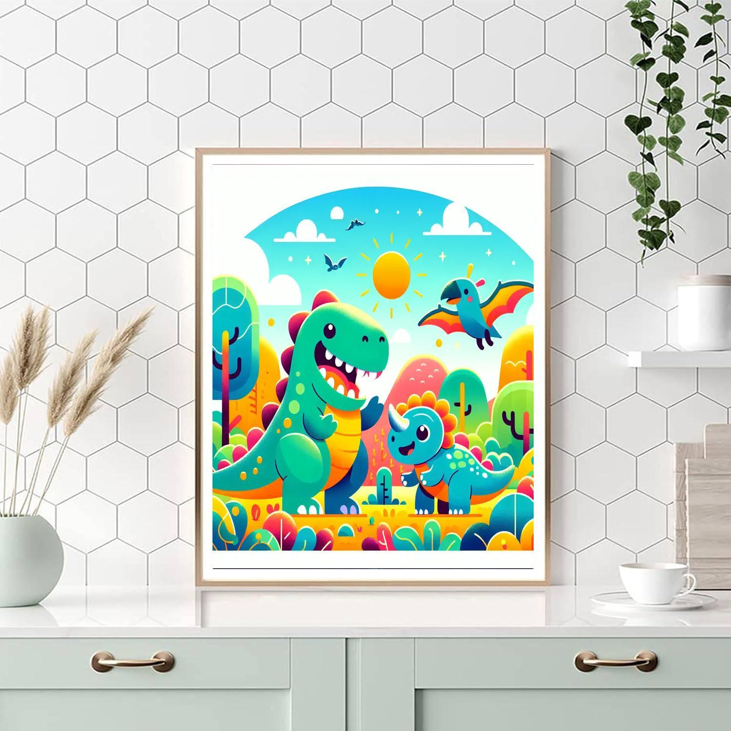 Dreamy Dinosaur Adventure Paint By Numbers