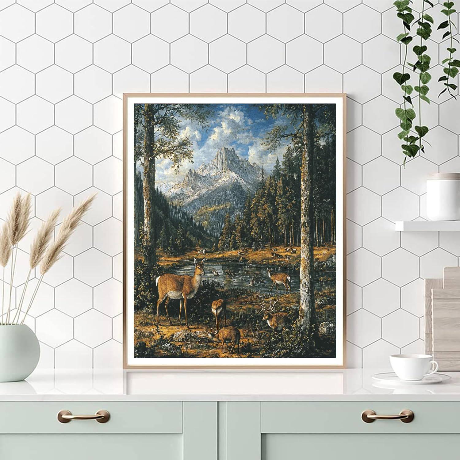 Albrecht Dürer Inspired Wildlife In Symmetry  Number Painting