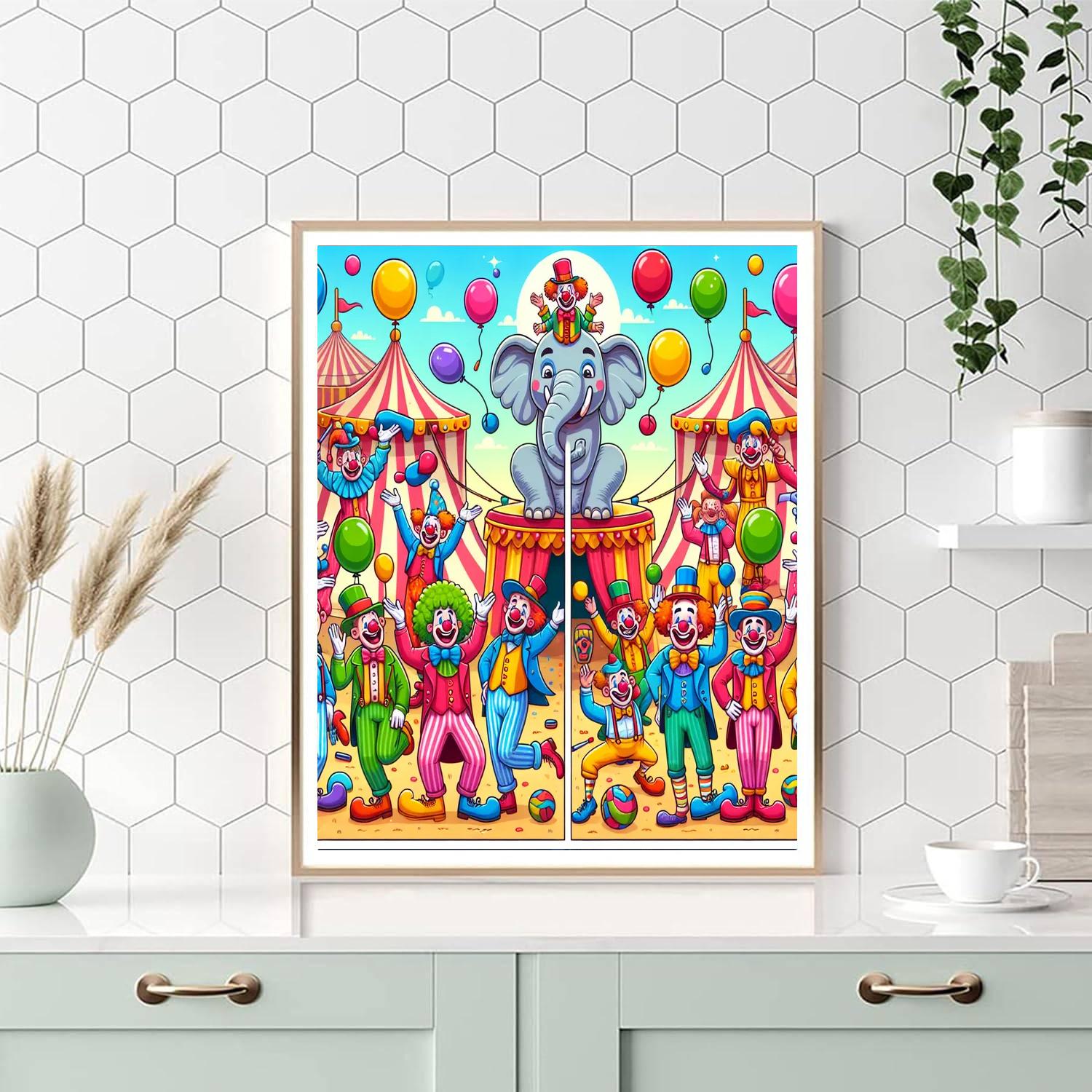 Happy Circus Scene Paint By Numbers