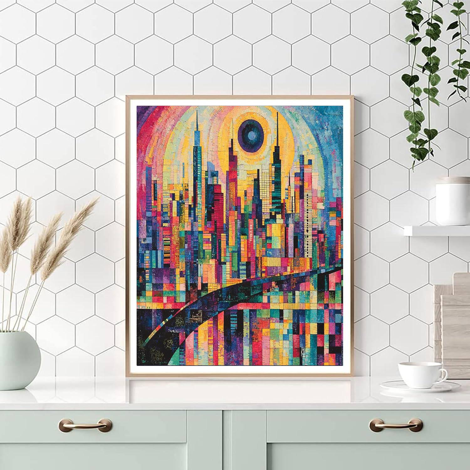 Wassily Kandinsky Inspired City Lights Harmony  Painting By Numbers Kit