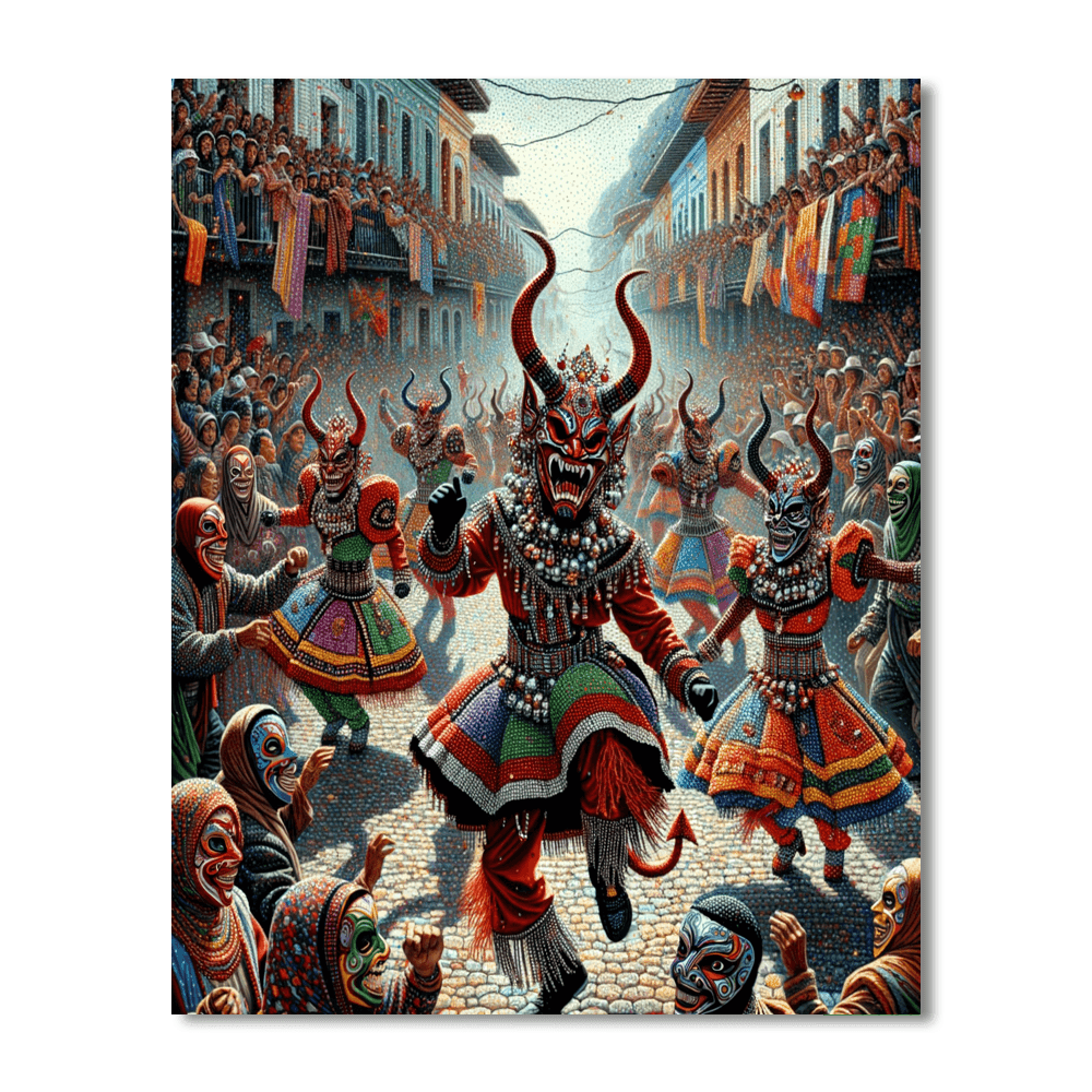 Diablos Danzantes De Yare - Venezuela Number Painting