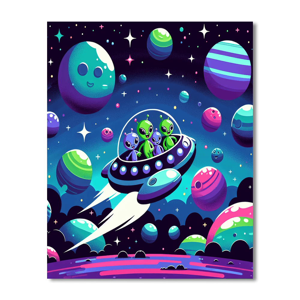 Charming Space Odyssey Painting Number Kit