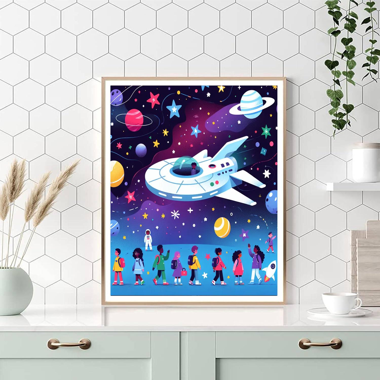 Starship Journey Number Painting