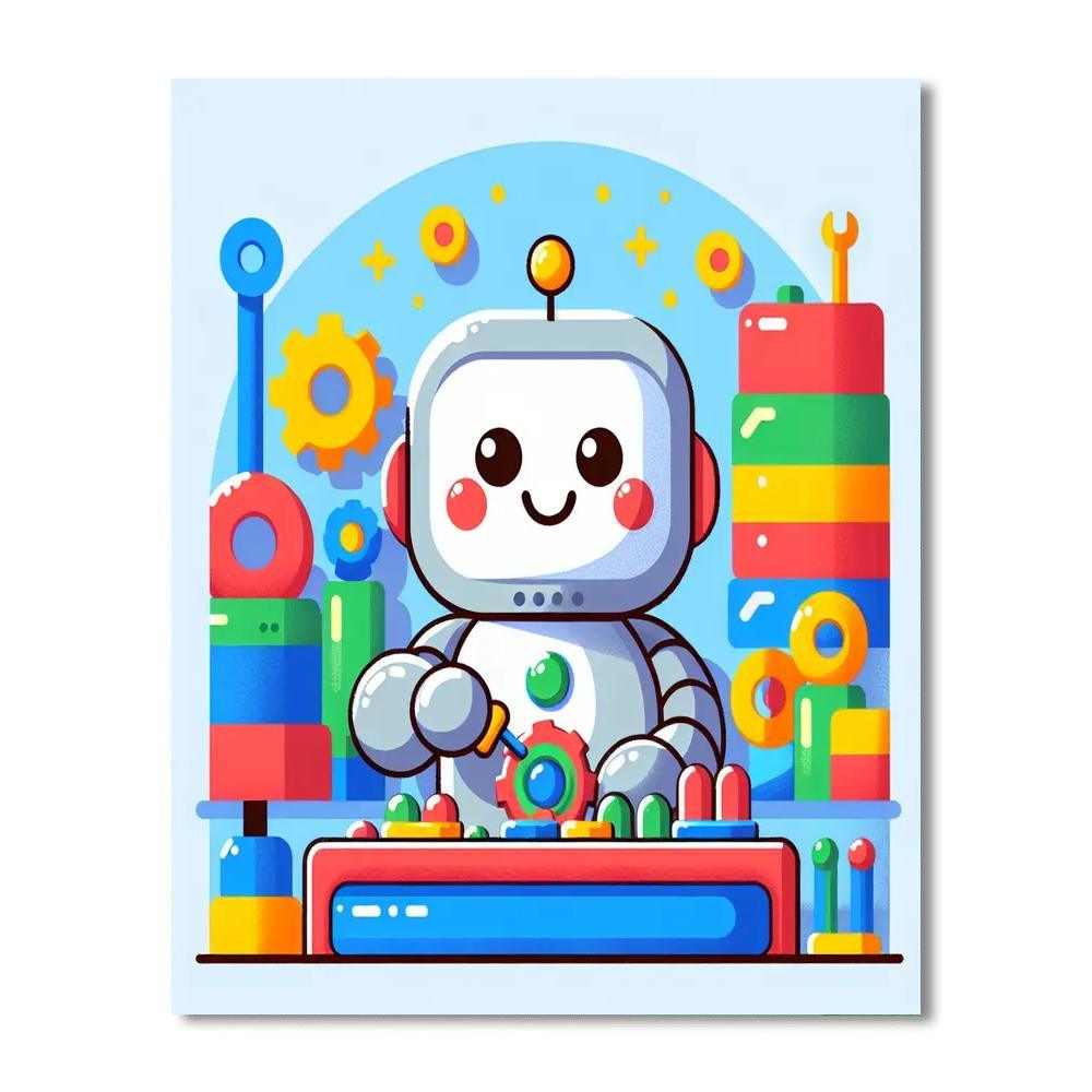 Magical Robot City Numbered Painting Kits