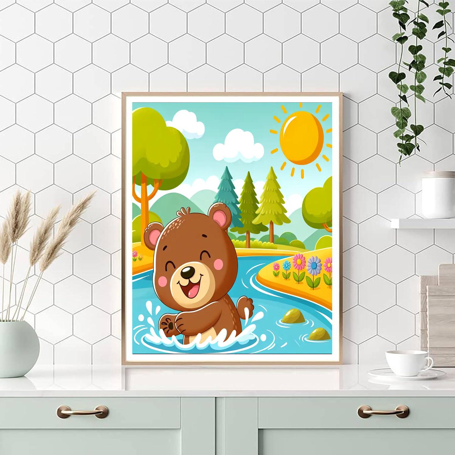 Bubbling Bear Numbered Painting Kits