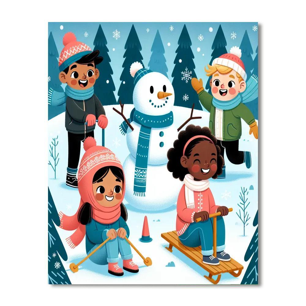 Frosty Snowland Adventures Painting By Numbers Kit