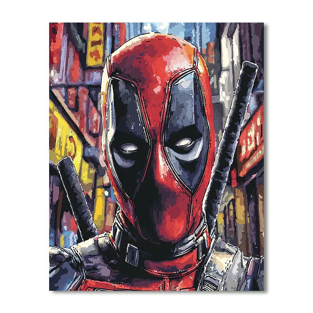 Ryan Reynolds: Deadpool's Witty Adventure Number Painting