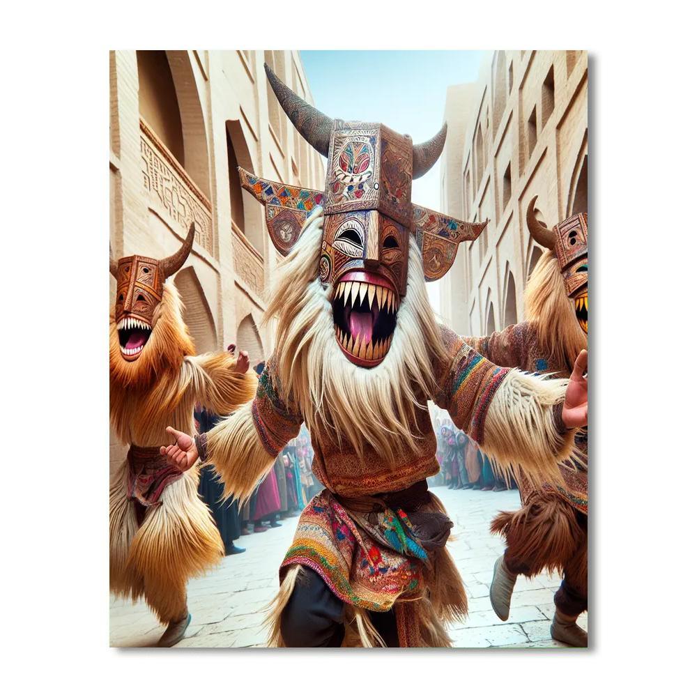 Busó Festivities - Mohács, Hungary Paint By Color