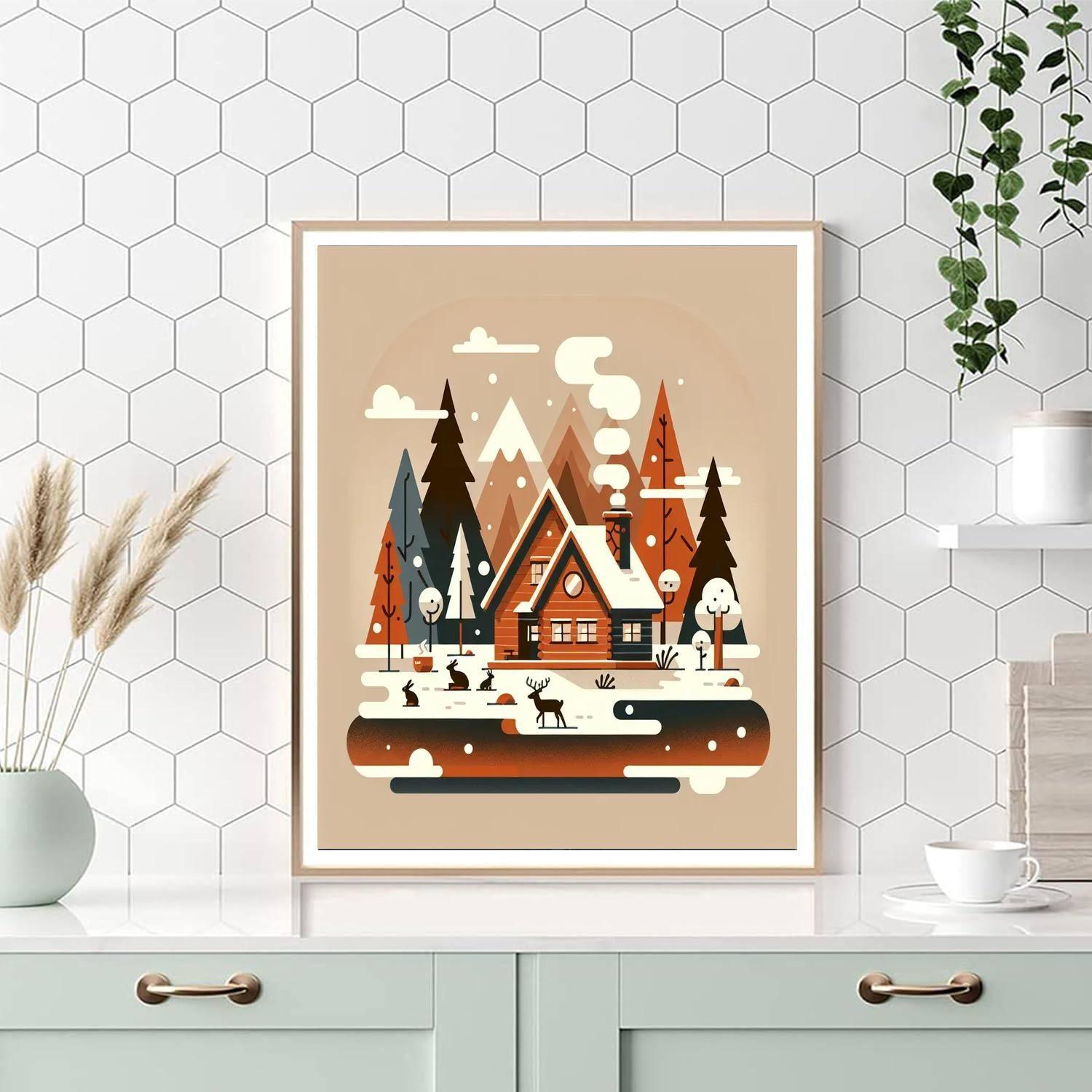 Winter Cabin Cozy Up Paint By Numbers