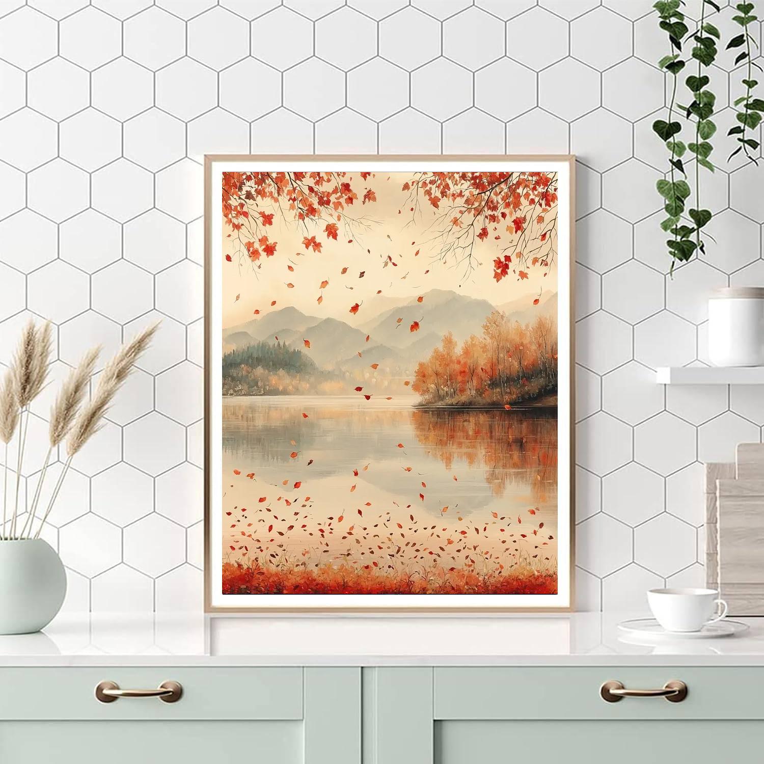 Zhao Mengfu Inspired Dance Of Autumn Leaves  Paint By Color