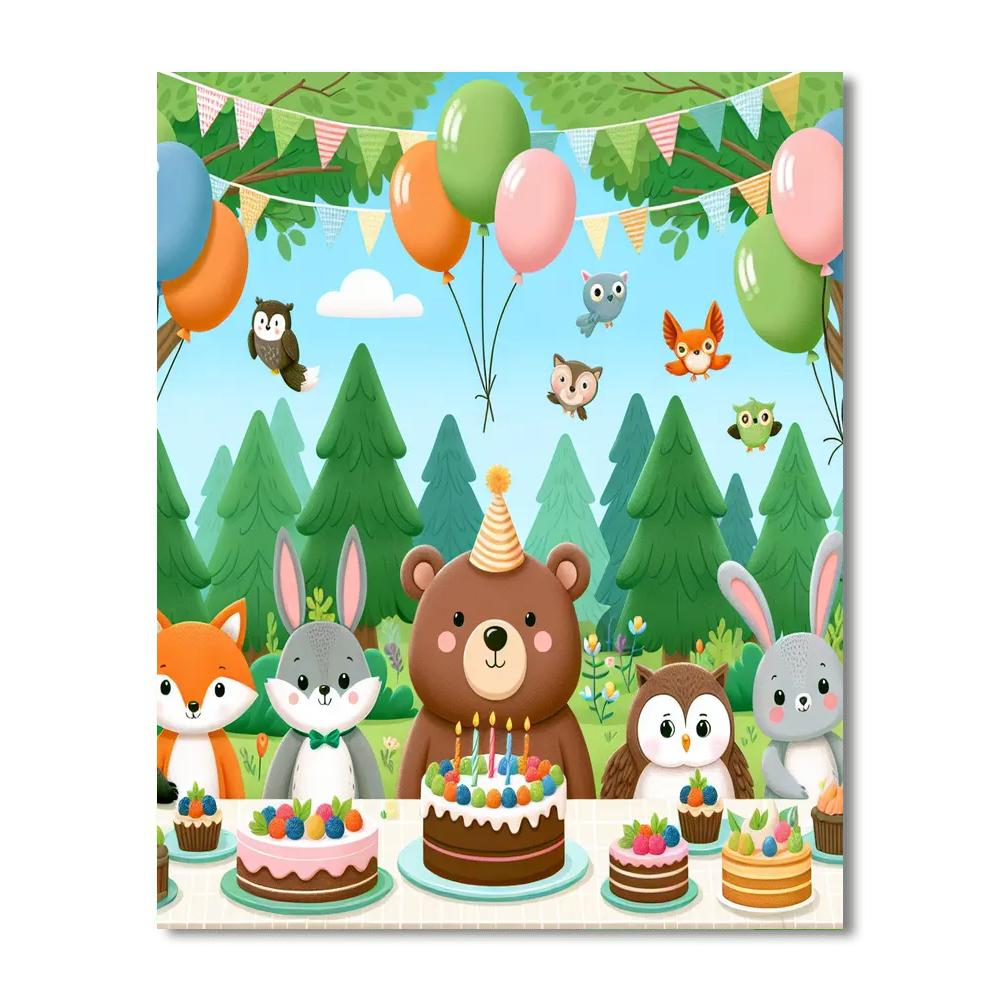 Woodland Creature Celebration Painting Number Kit