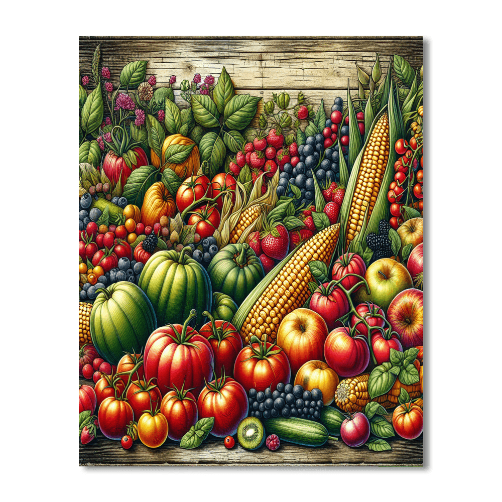 Charming Farm Fresh Produce Painting Number Kit