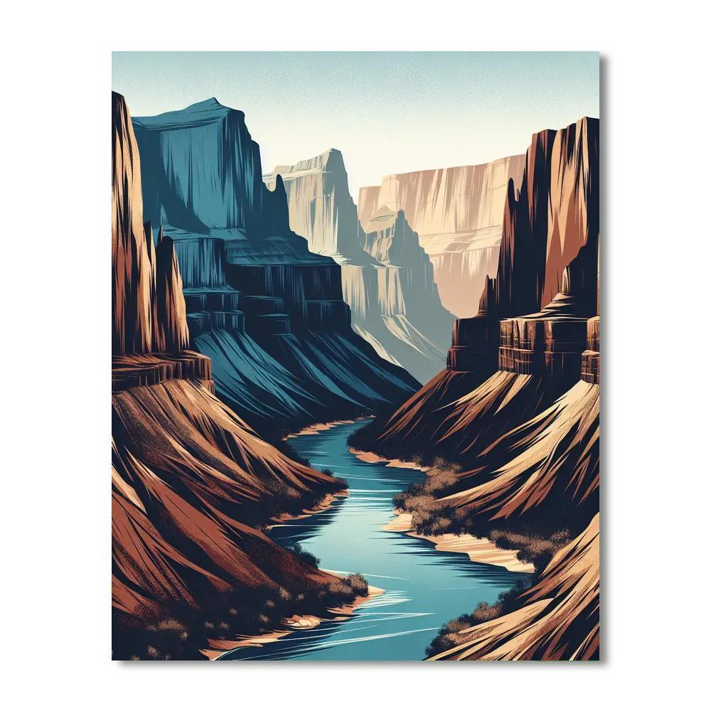 Majestic River Canyon Paint By Numbers Art
