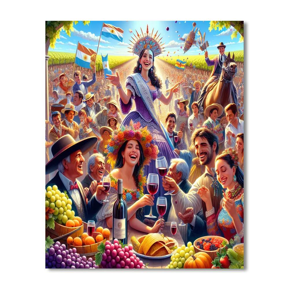 Fiesta Nacional De La Vendimia Number Painting