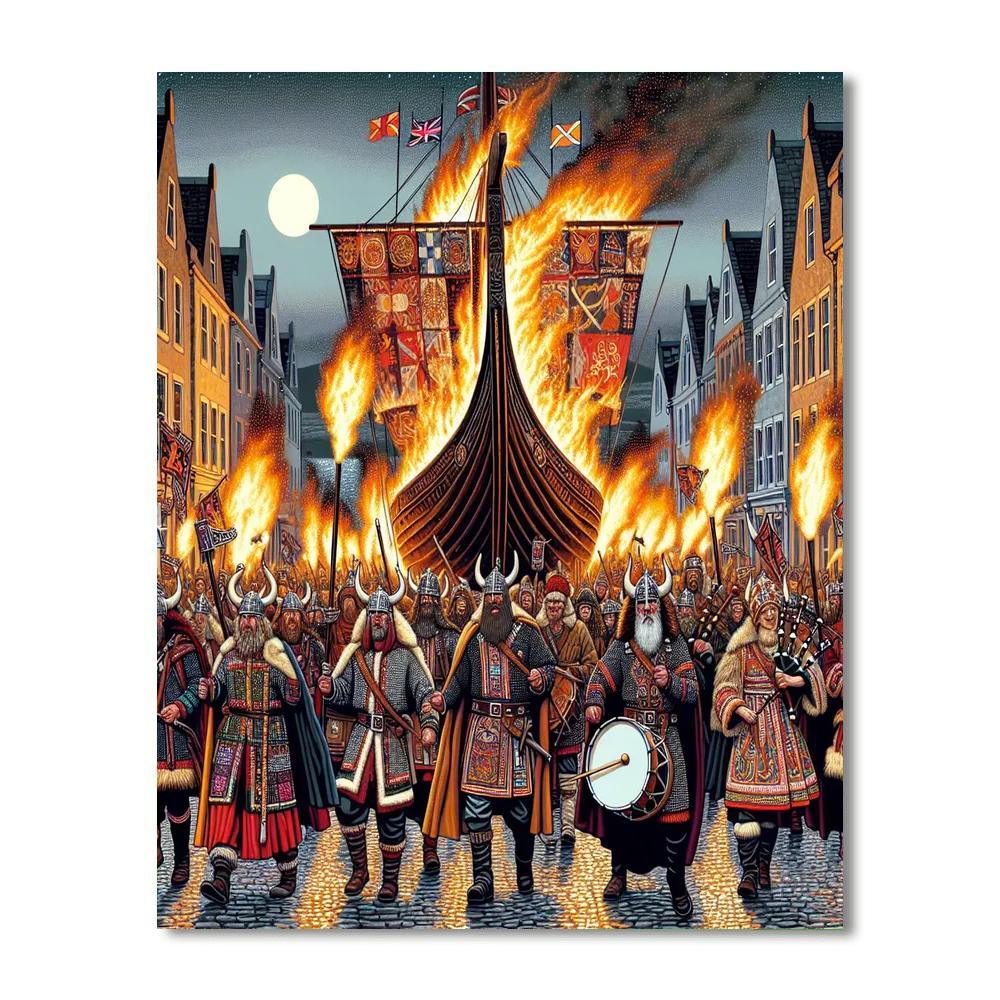 Up Helly Aa - Lerwick, Shetland, Scotland Painting By Numbers Kit