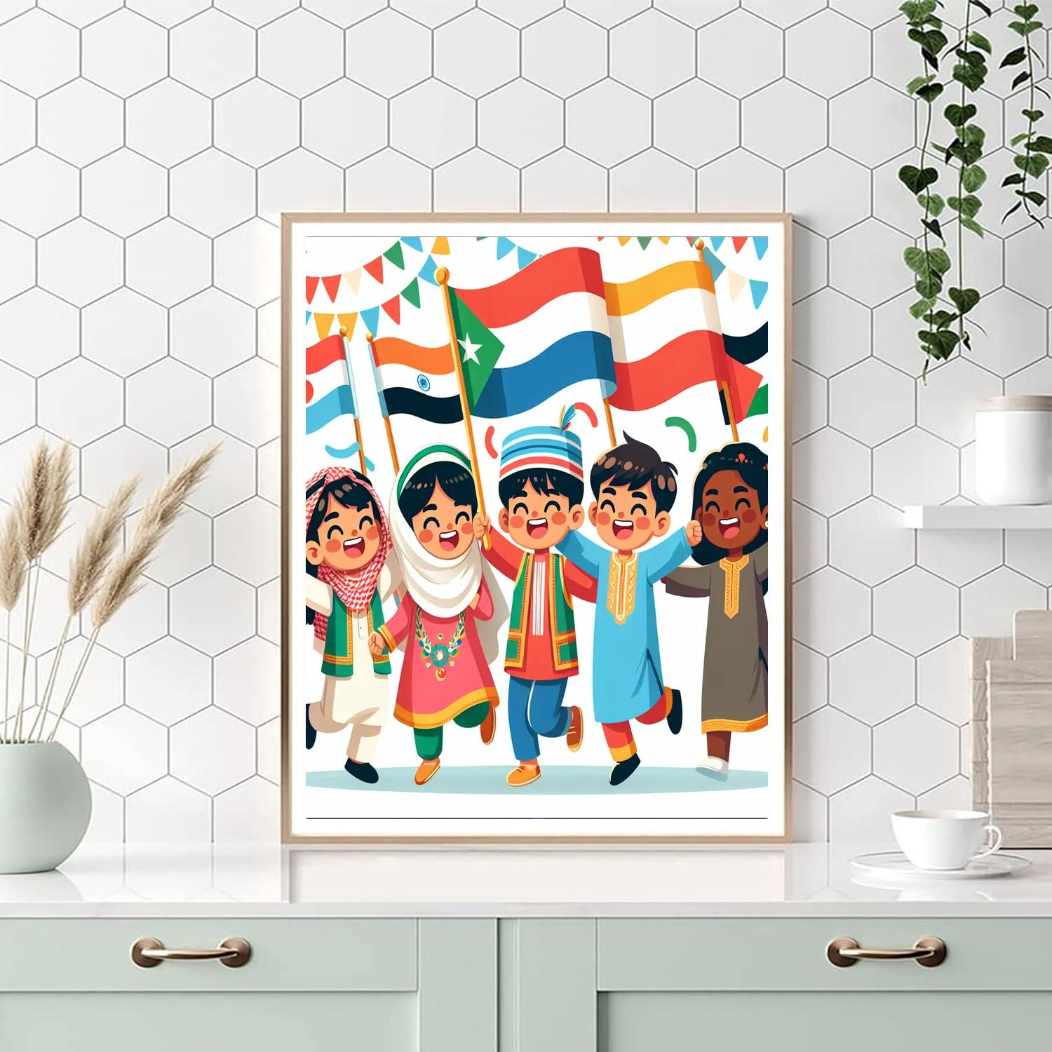 Colorful Parade Of Cultures Number Painting
