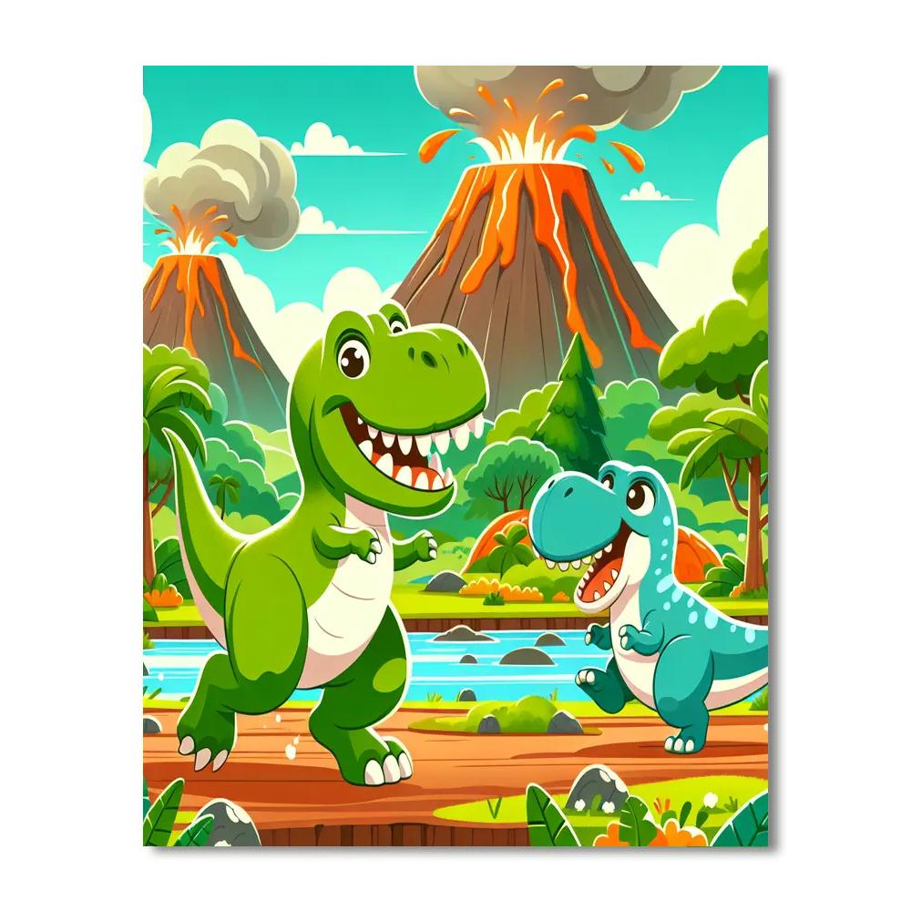Dino Adventure Squad Paint By Numbers