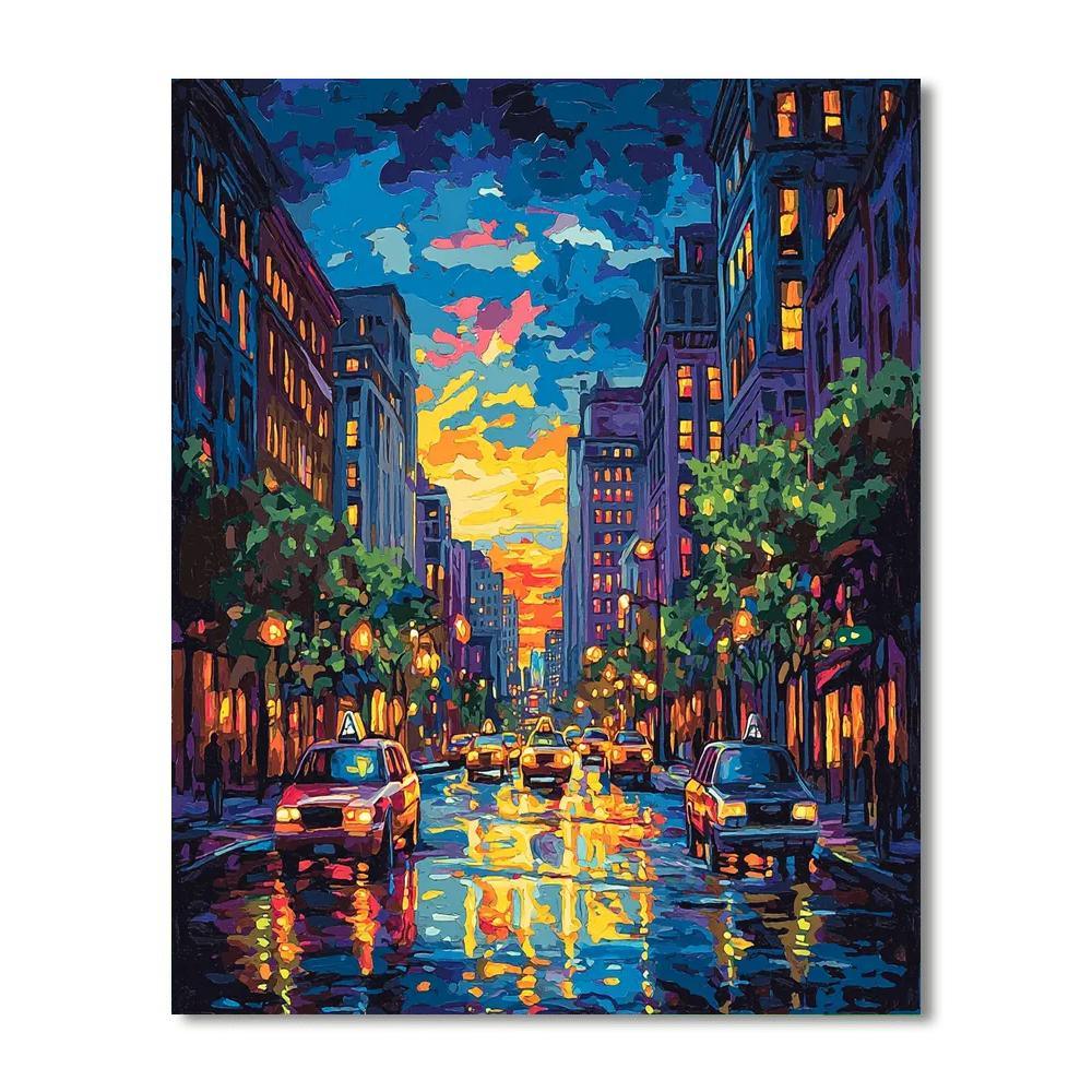 Edward Hopper Inspired Nocturnal City Glow  Paint By Numbers