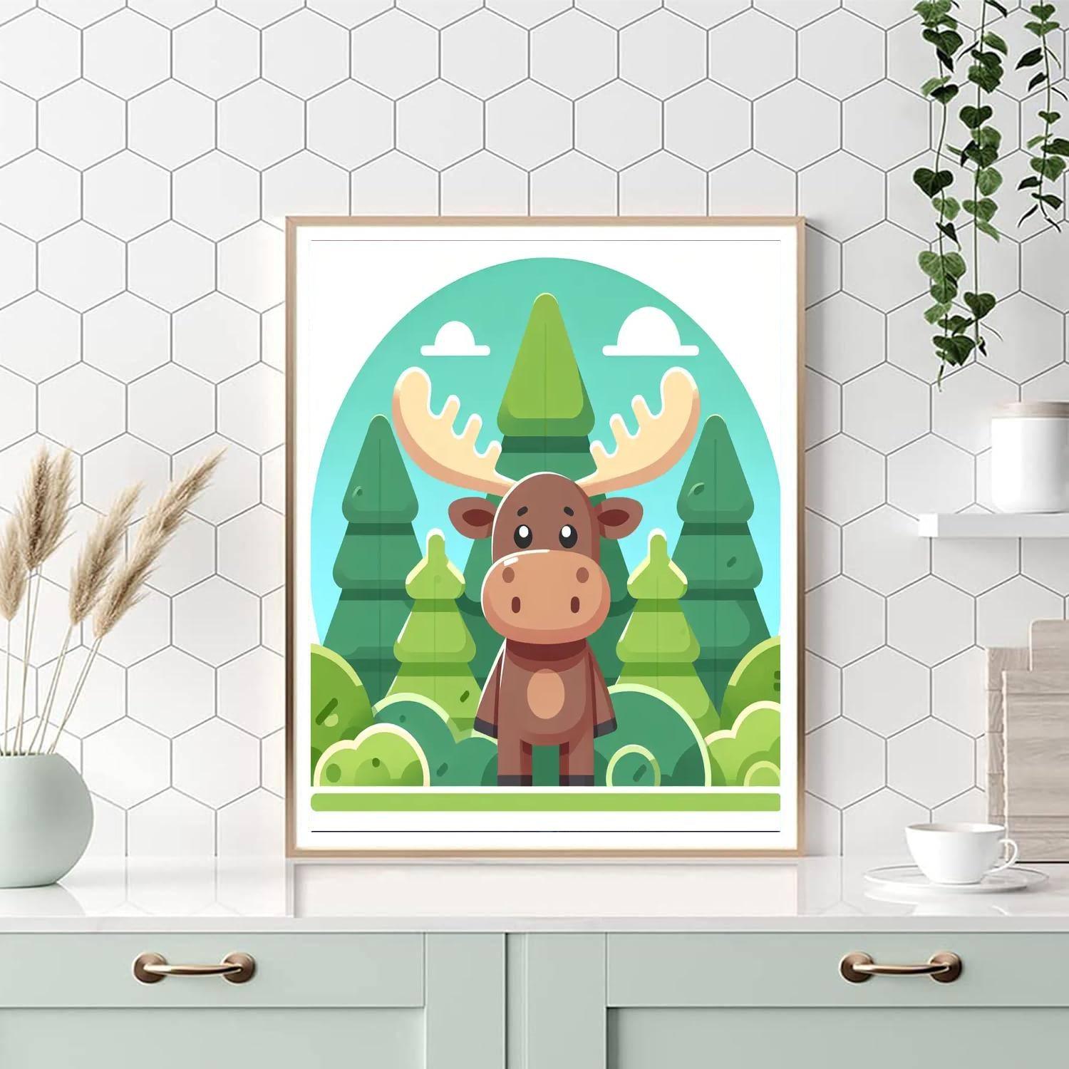 Merry Moose Gathering Paint By Number