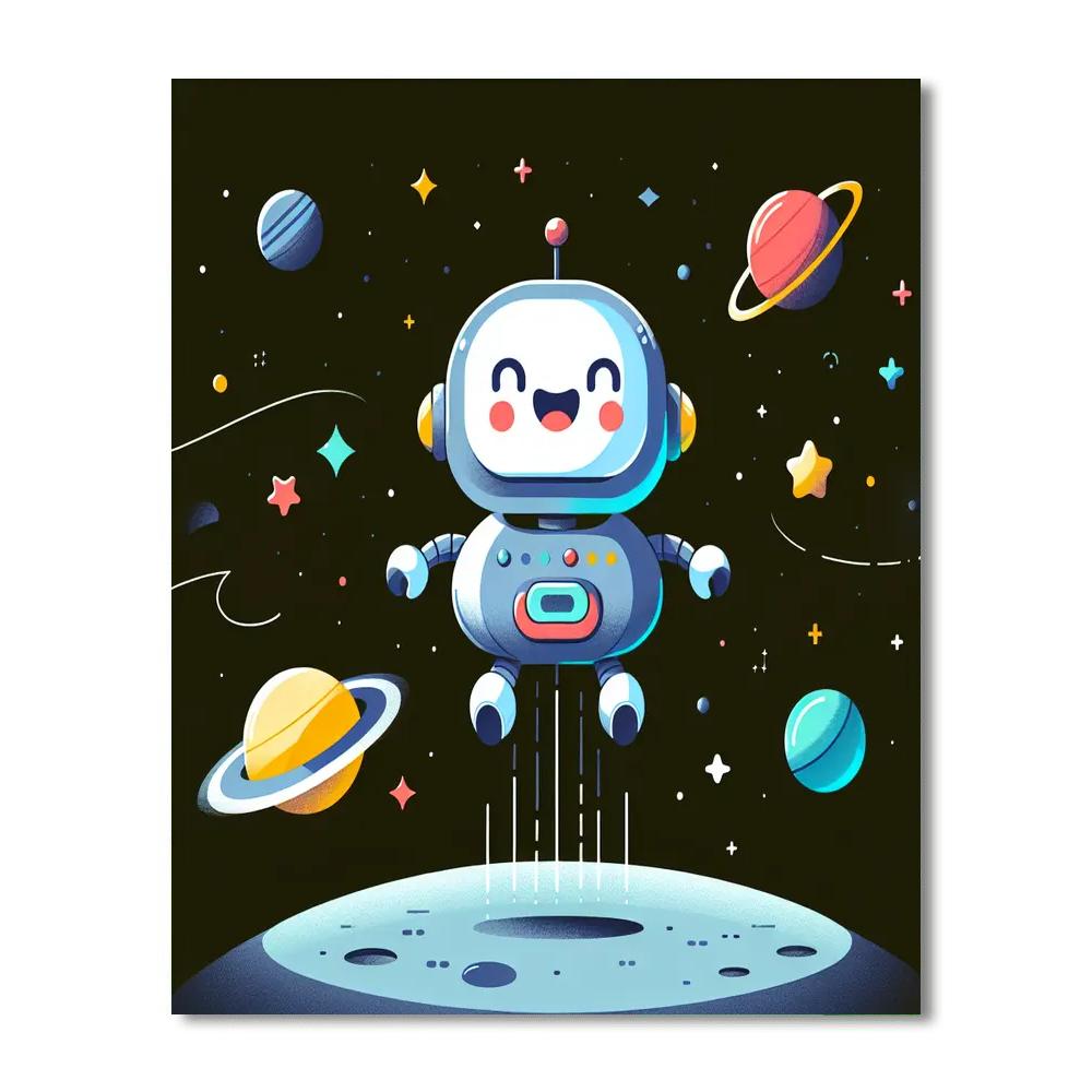 Cosmic Robot Explorer Number Painting