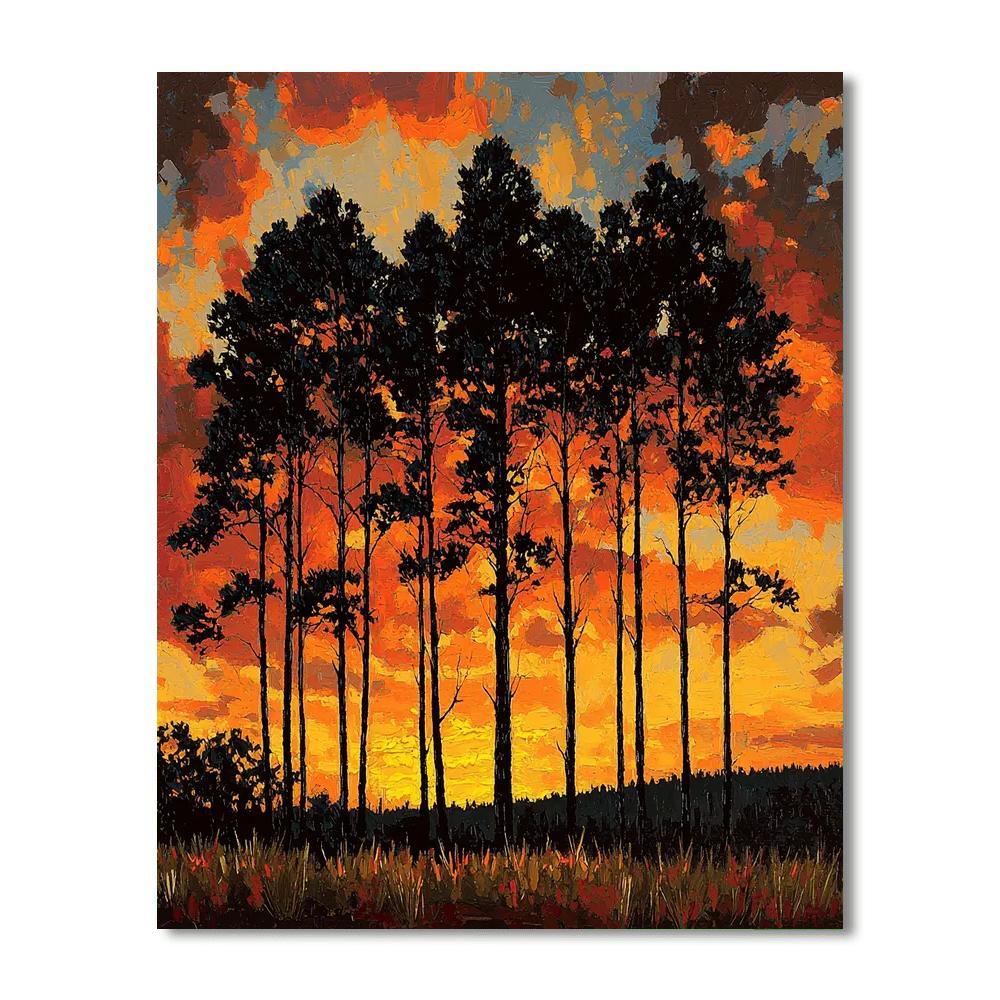 Caravaggio Inspired Nature's Dramatic Twilight  Paint By Numbers Art