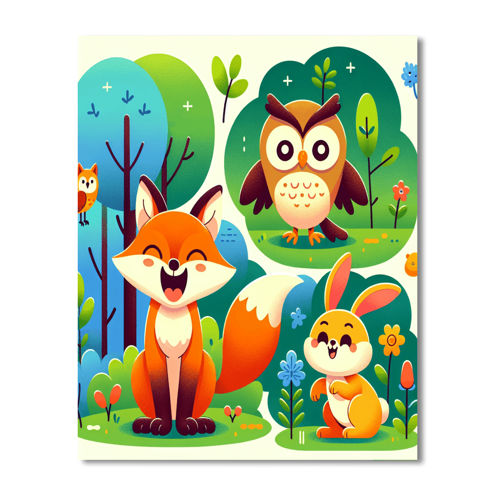 Funny Forest Friends Number Painting