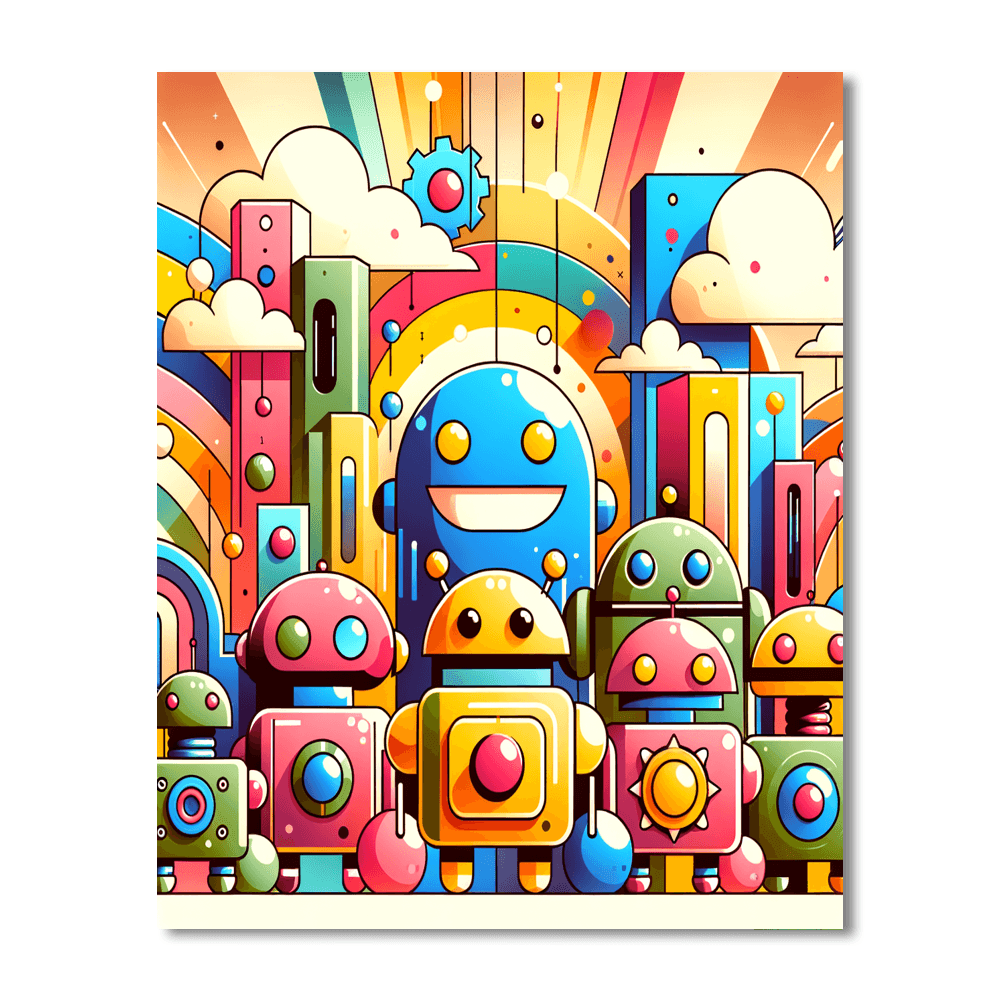 Super Cool Robots DIY Paint By Numbers