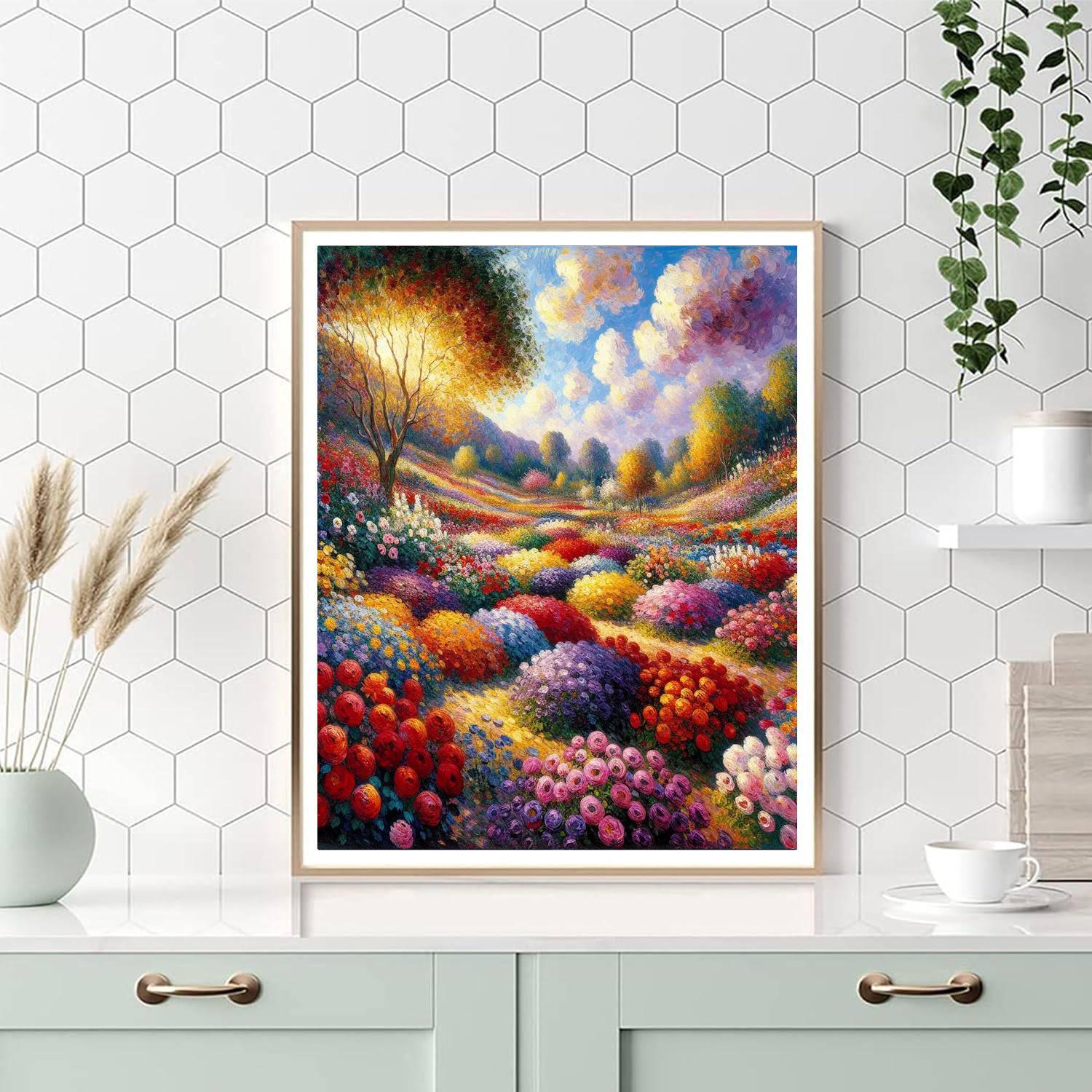 Impressionist Garden Scene Paint By Color