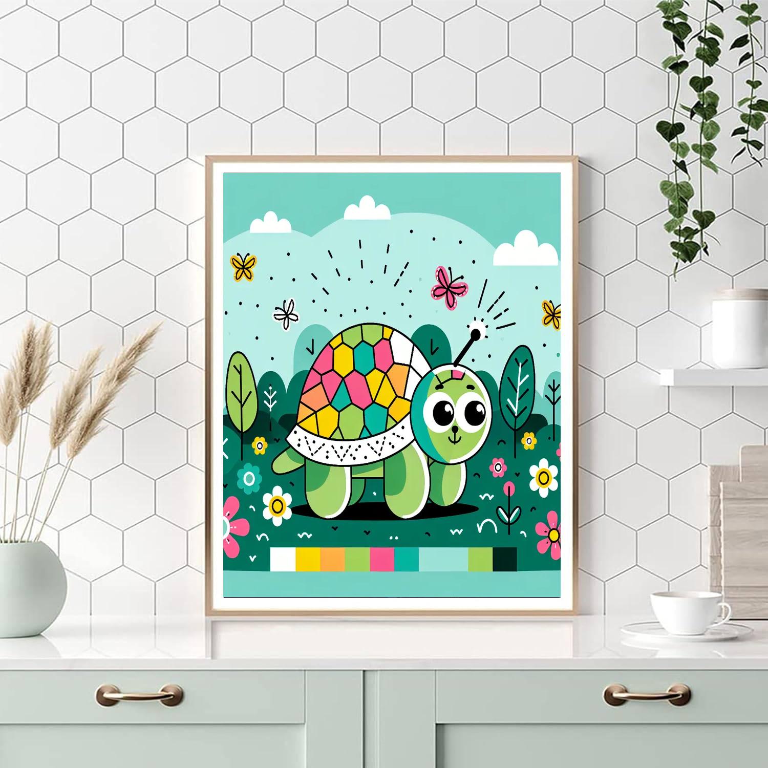 Playful Tortoise Painting By Numbers Kit