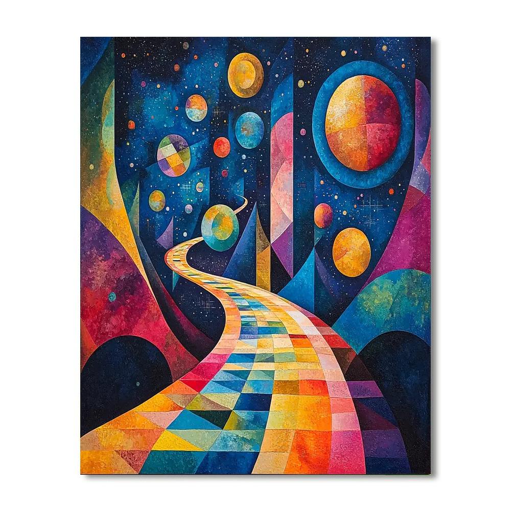Wassily Kandinsky Inspired Planetary Pathways  Number Painting