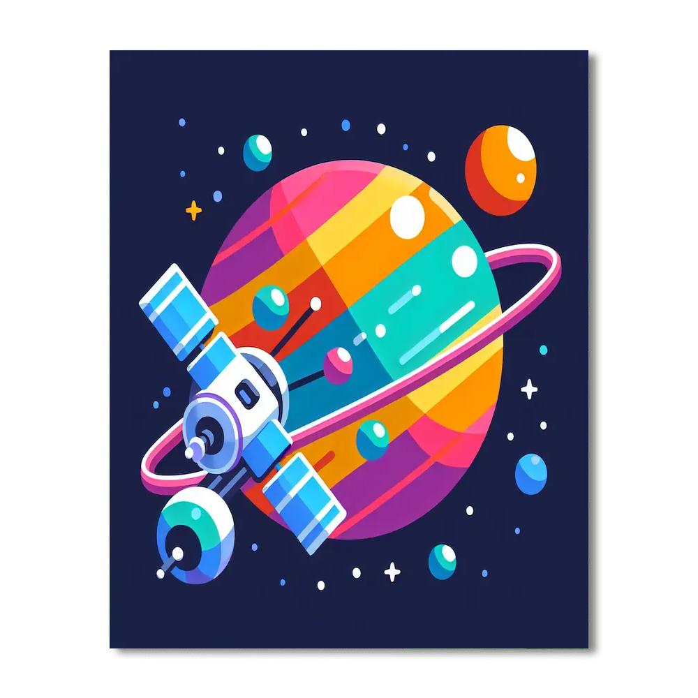 Space Station Explorer Painting Number Kit