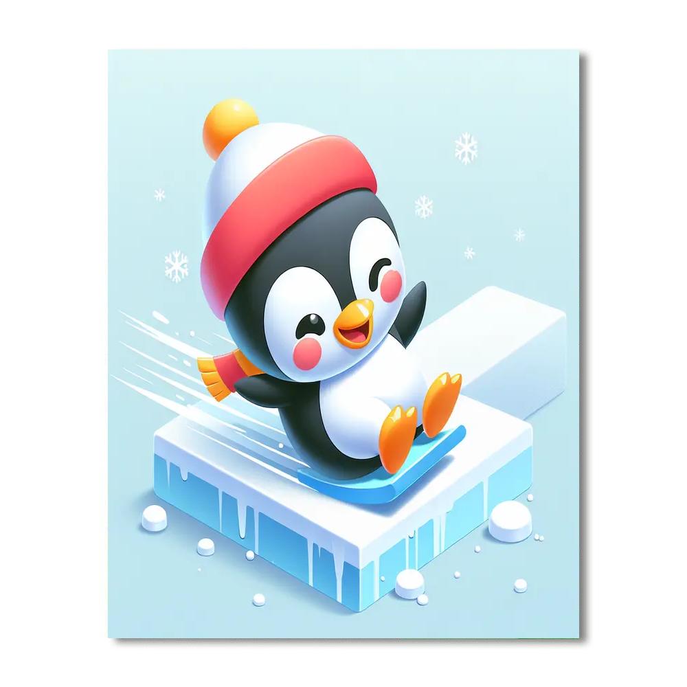 Friendly Penguin's Ice Party Numbered Painting Kits