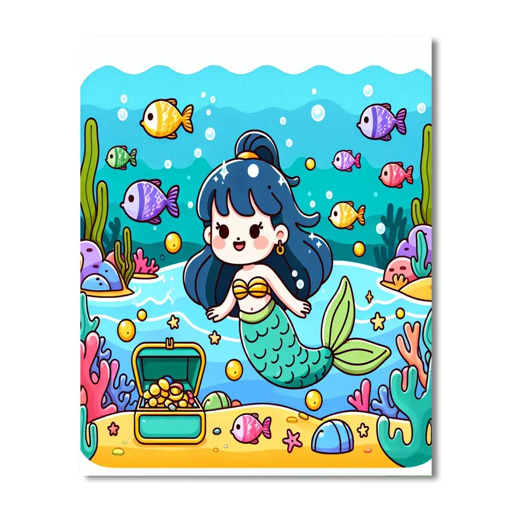 Undersea Mermaid Voyage Number Painting