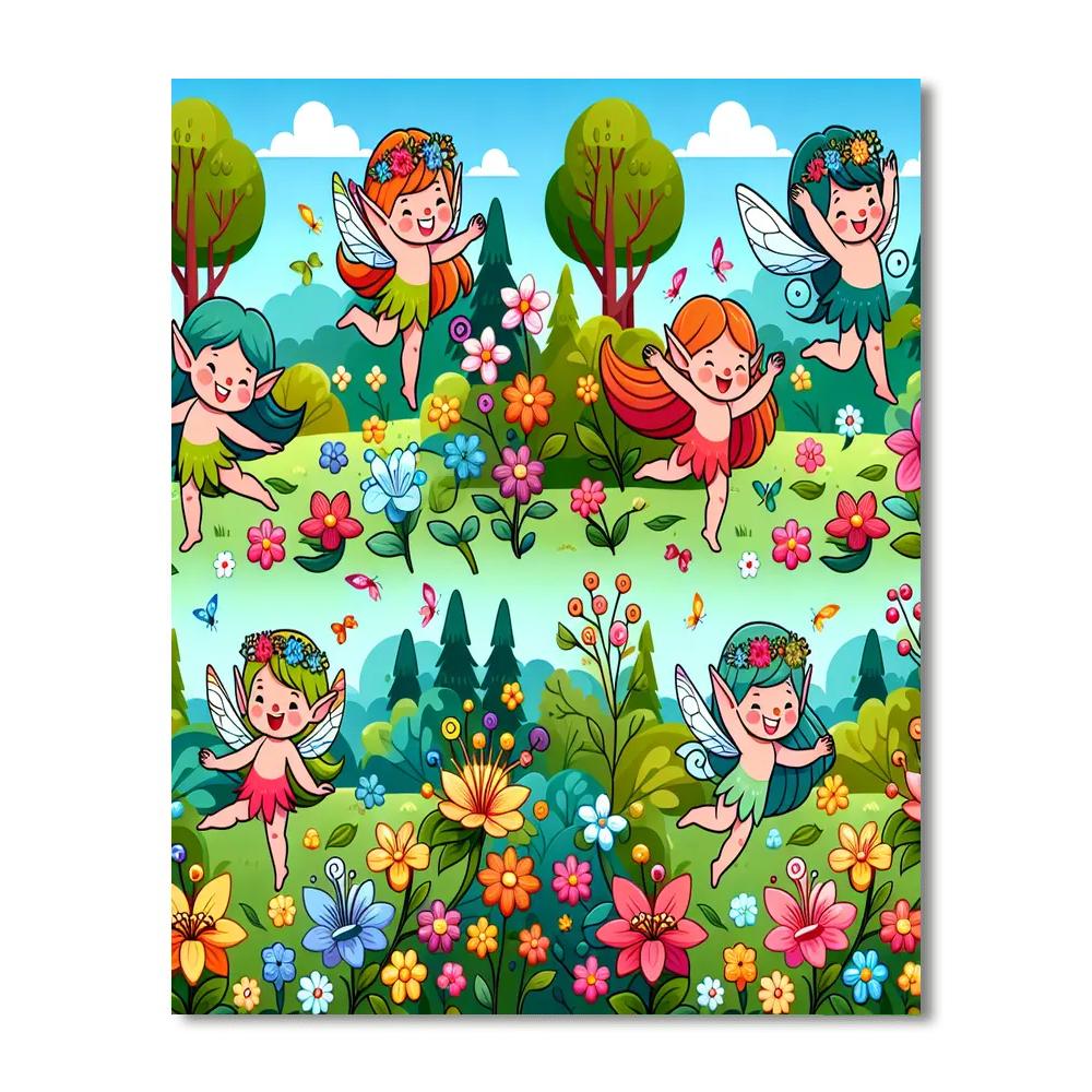 Forest Pixies Paint By Numbers Art