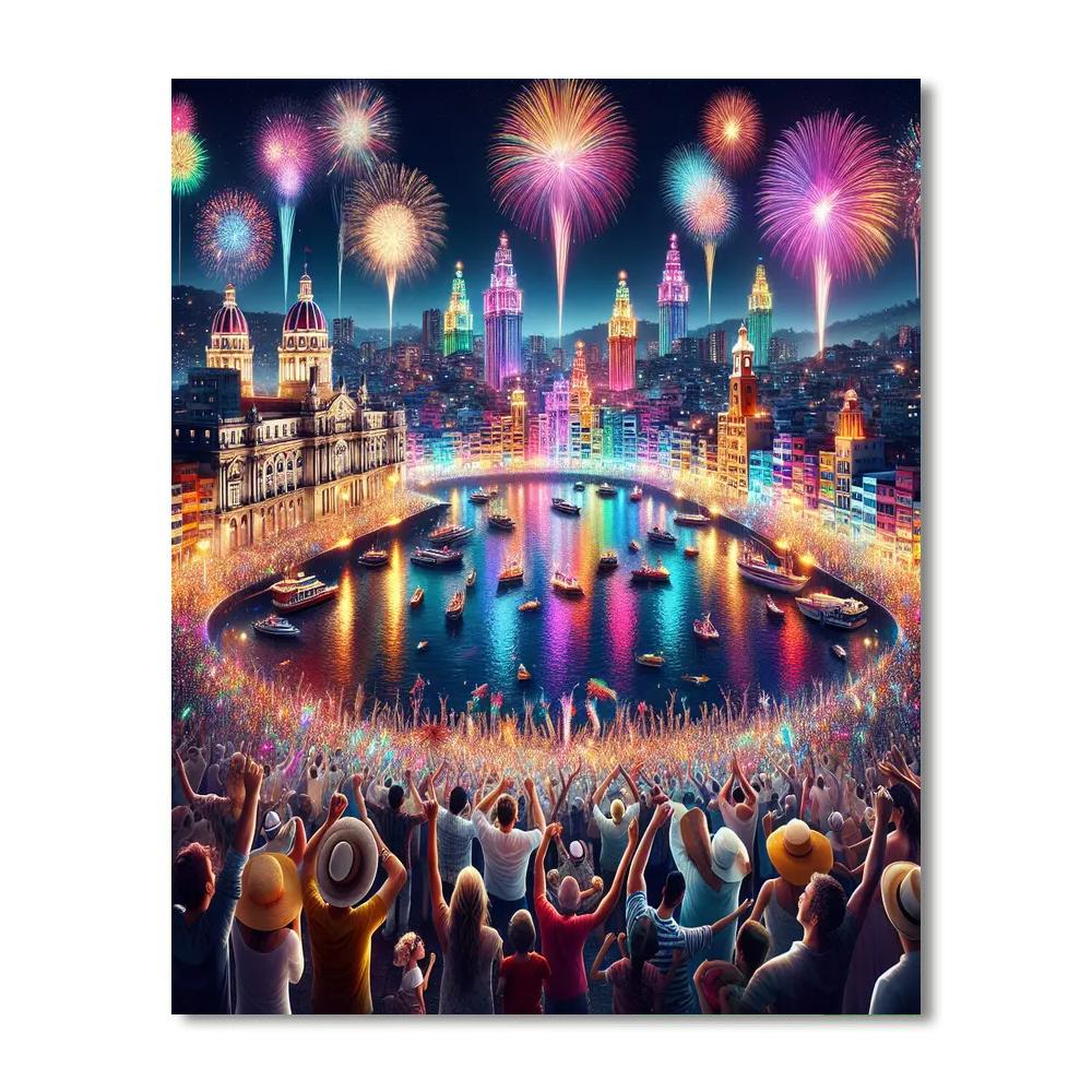 Valparaiso New Year’s Eve Fireworks DIY Paint By Numbers