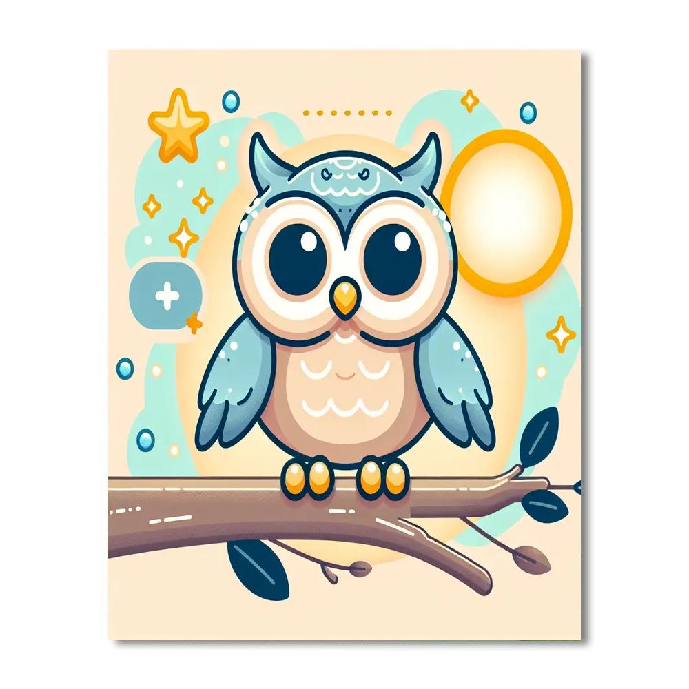 Curious Owl's Nocturnal World Paint By Numbers Art