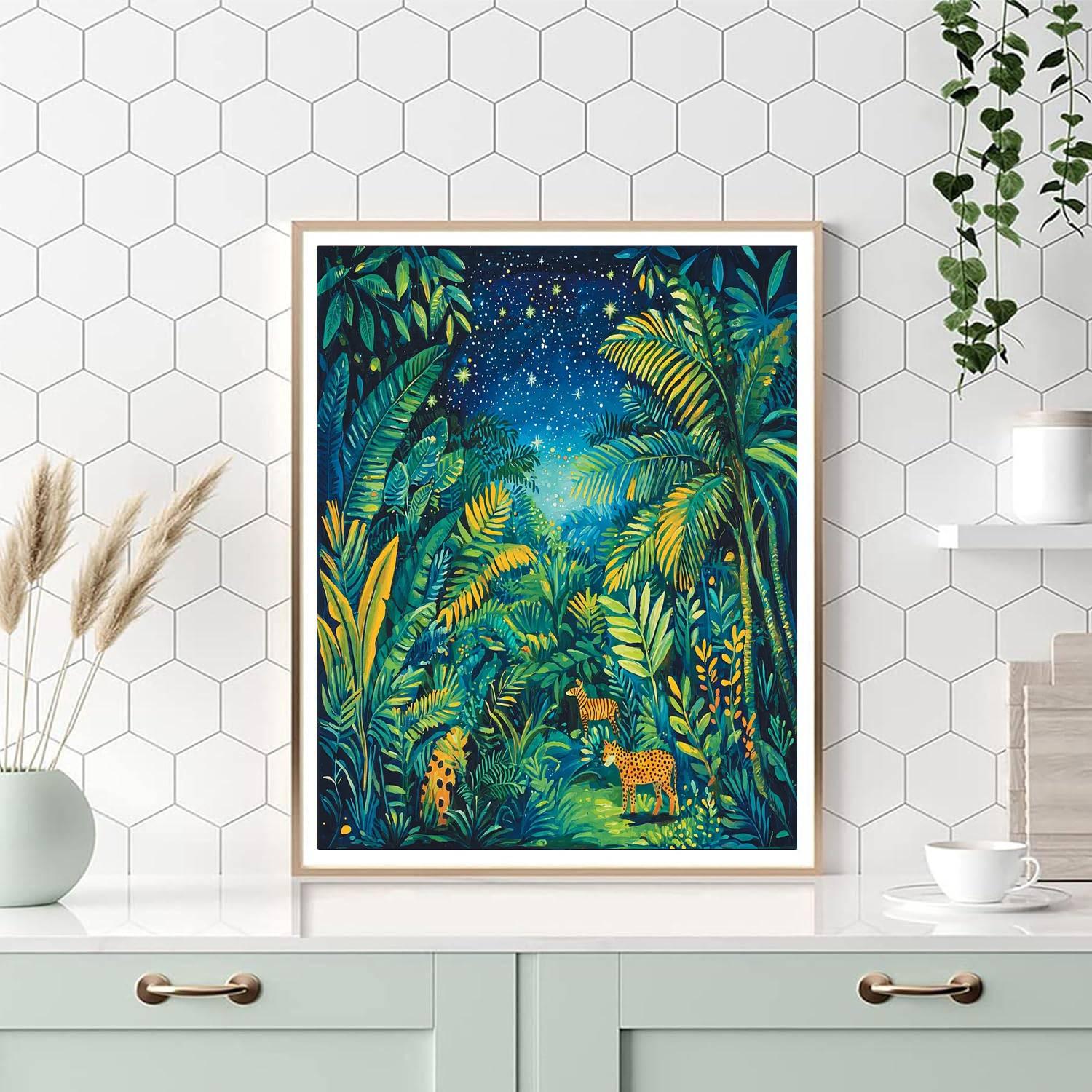 Henri Rousseau Inspired Galaxy Safari  Paint By Number