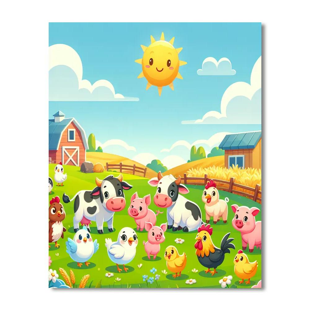 Frolicking Farm Fun Painting By Numbers Kit