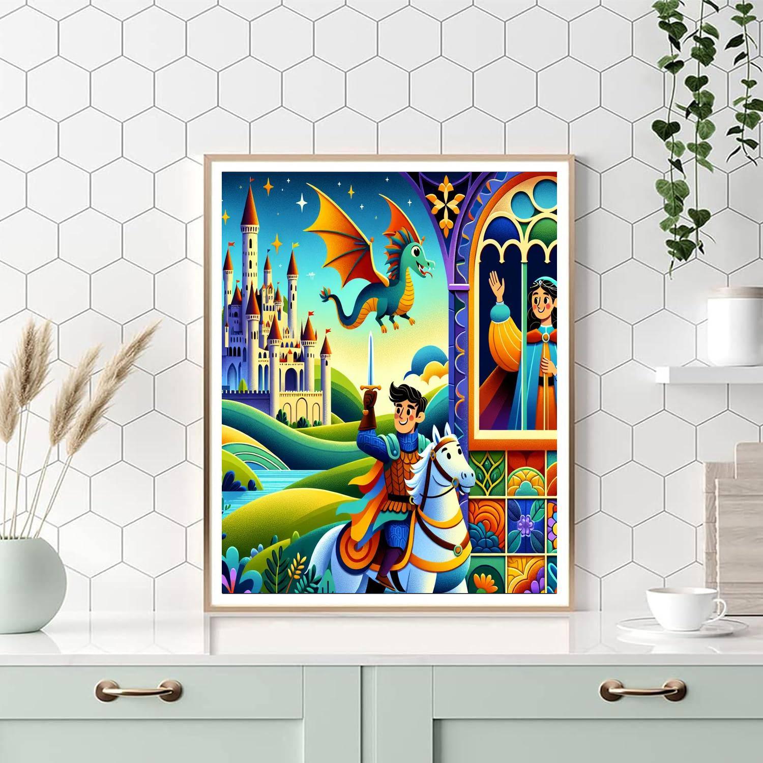 Fantasy Adventures With Knights And Dragons Painting By Numbers Kit