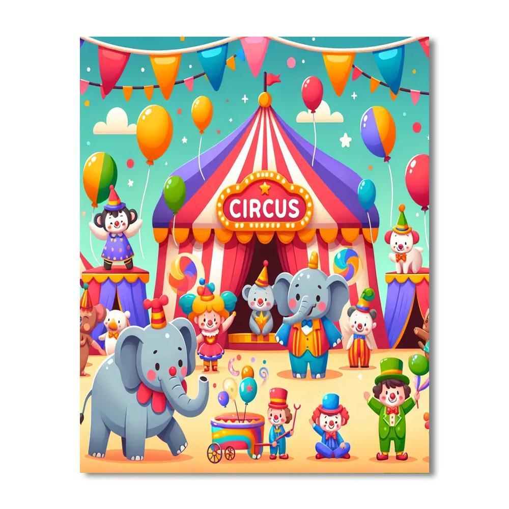Merry Circus Spectacle Paint By Numbers Art
