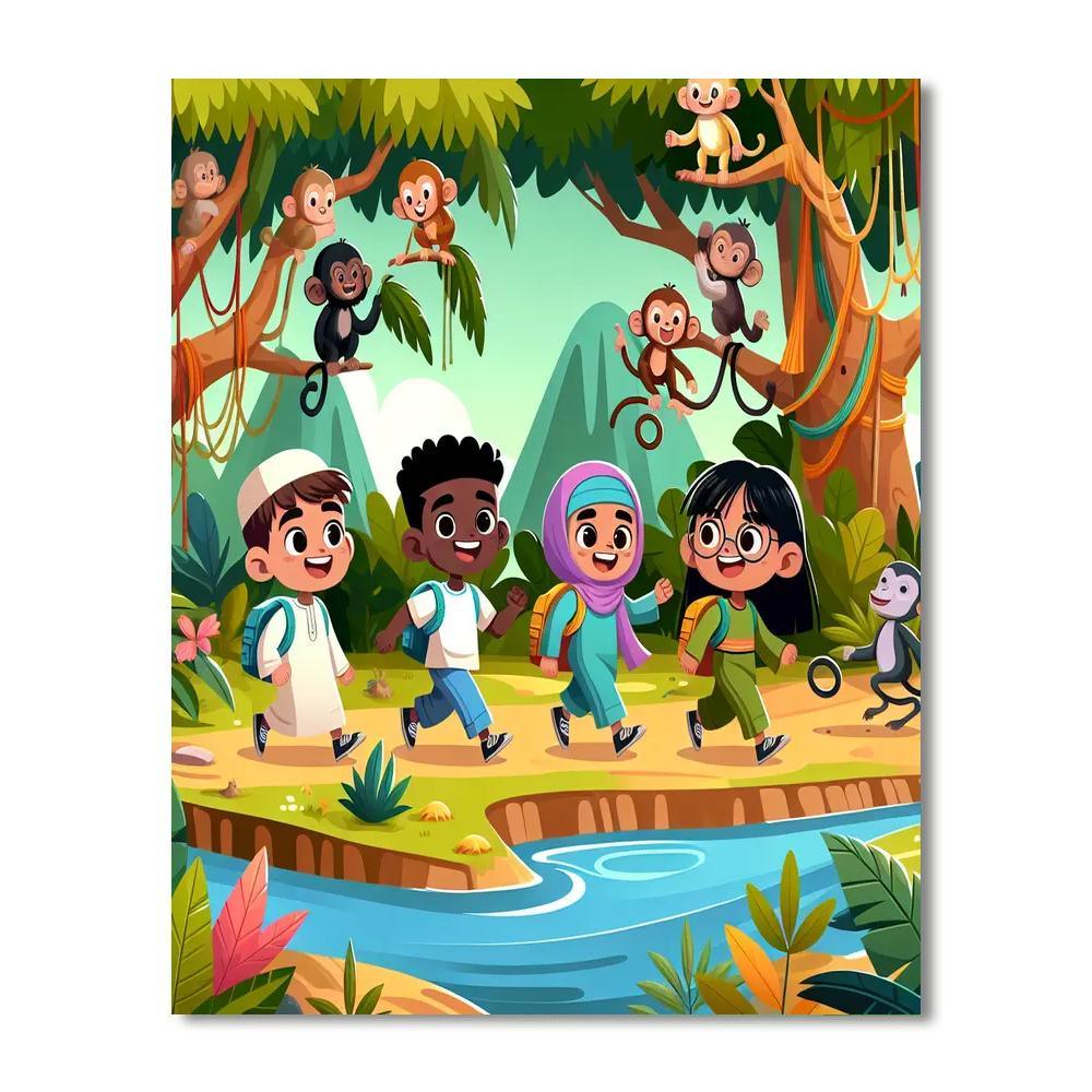 Jungle Adventure Island Painting Number Kit