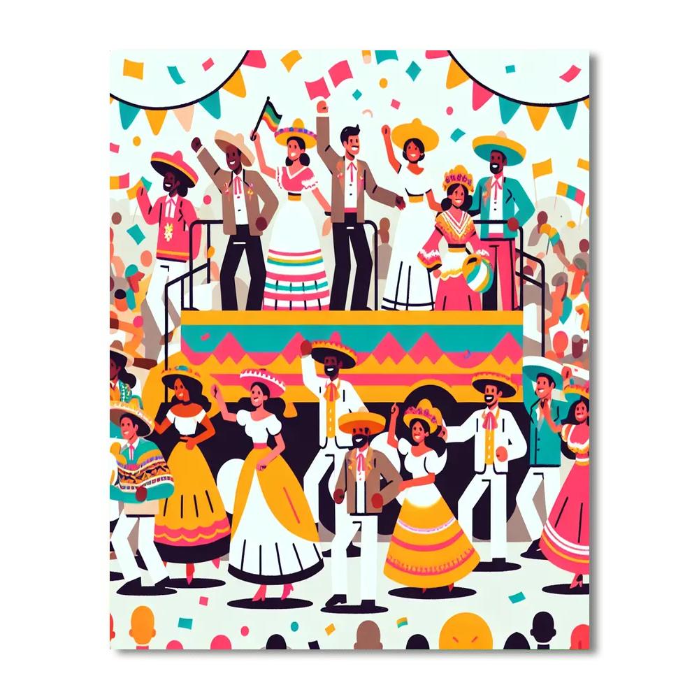 Festive Fiesta Parade Number Painting