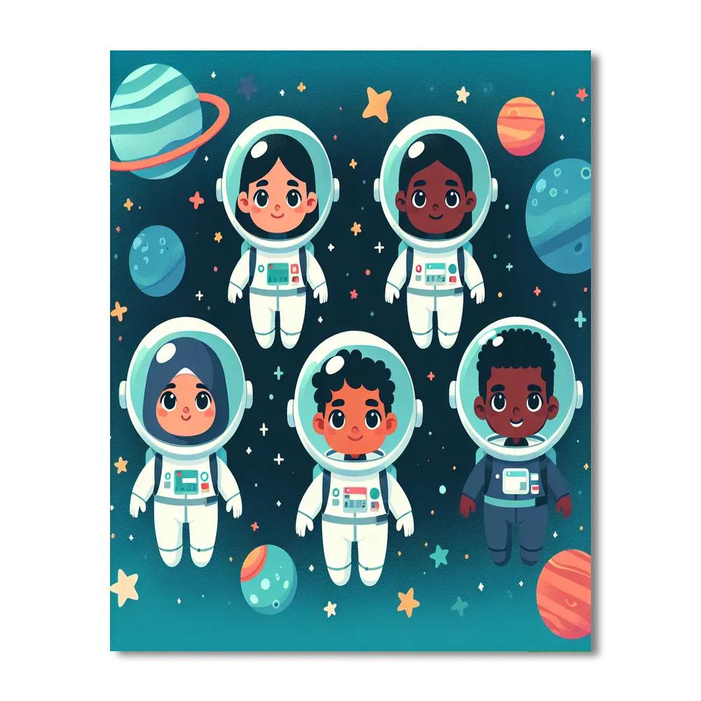 Outer Space Galaxy Adventure Painting Number Kit