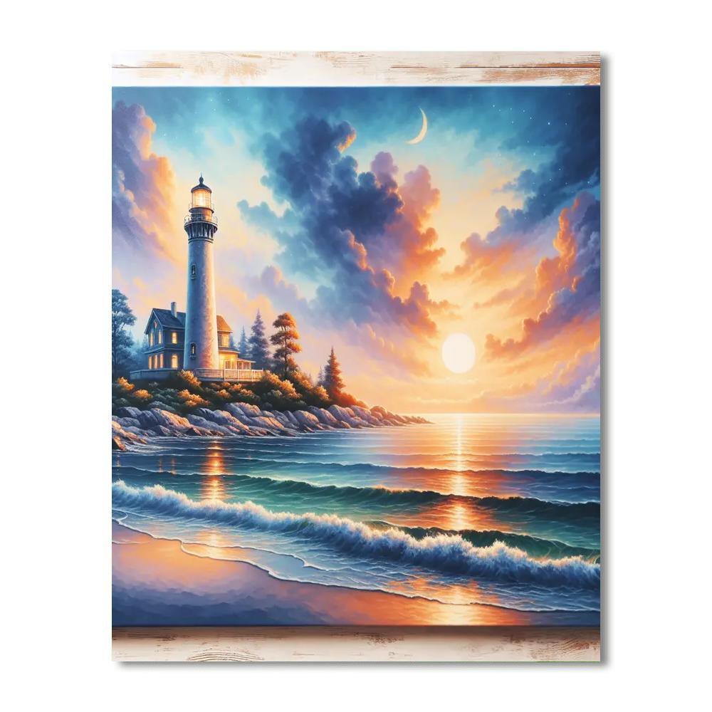 Timeless Lighthouse At Dusk Paint By Numbers