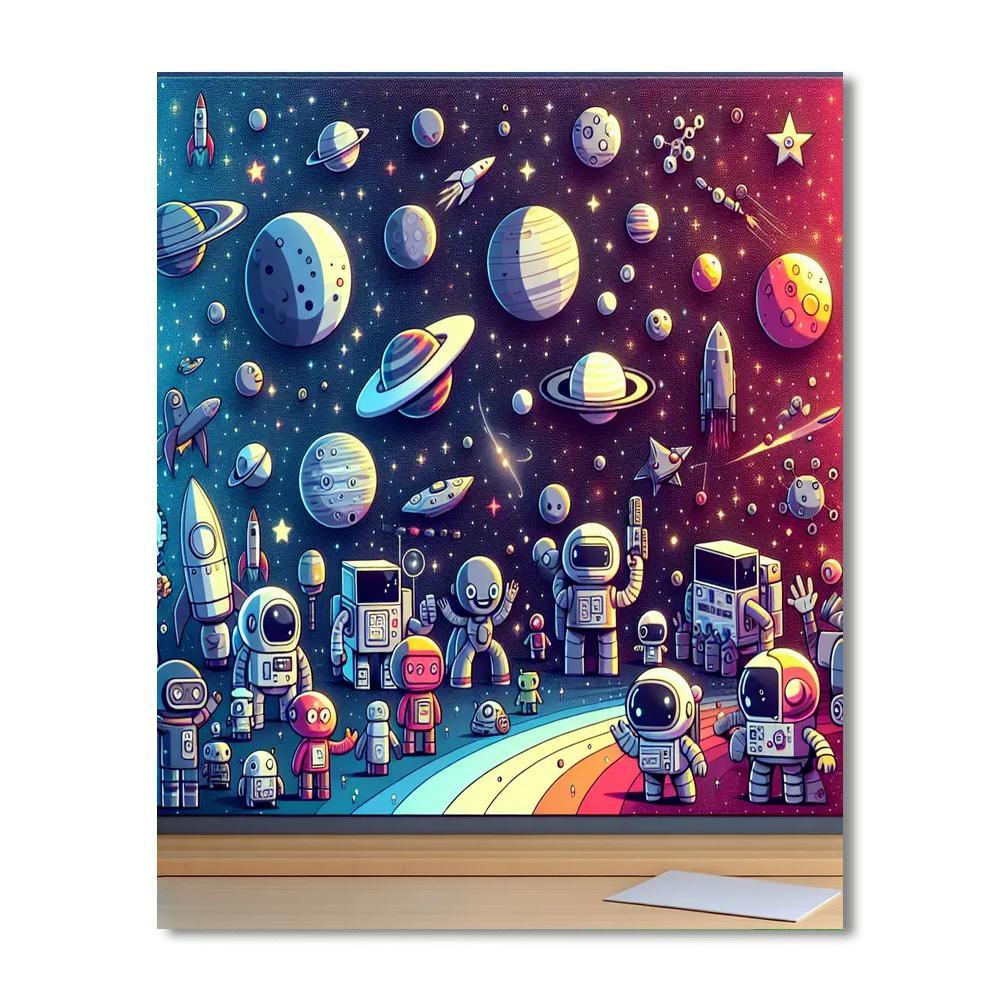 Fun With Space Robots Painting By Numbers Kit