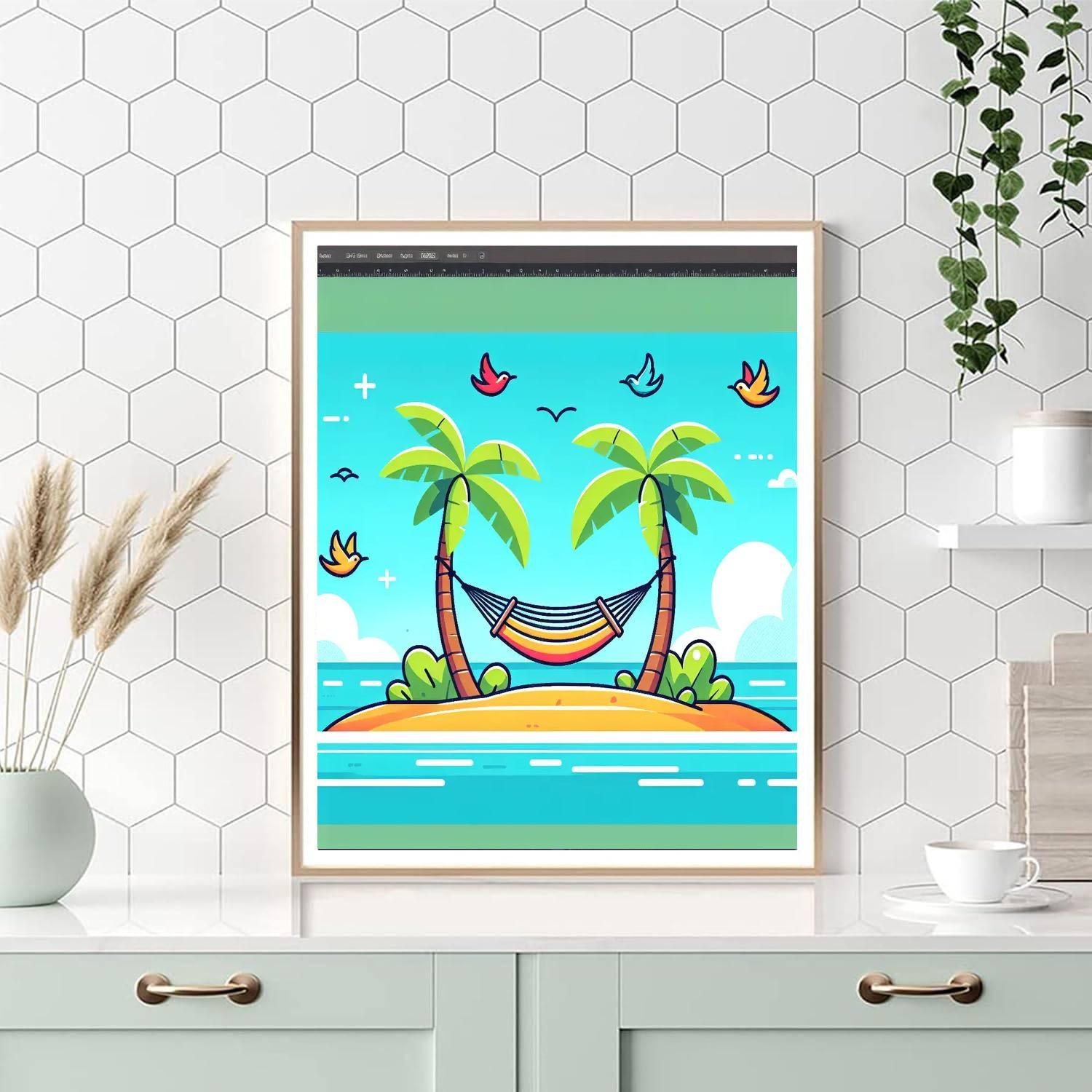 Seaside Island Escape Painting By Numbers Kit