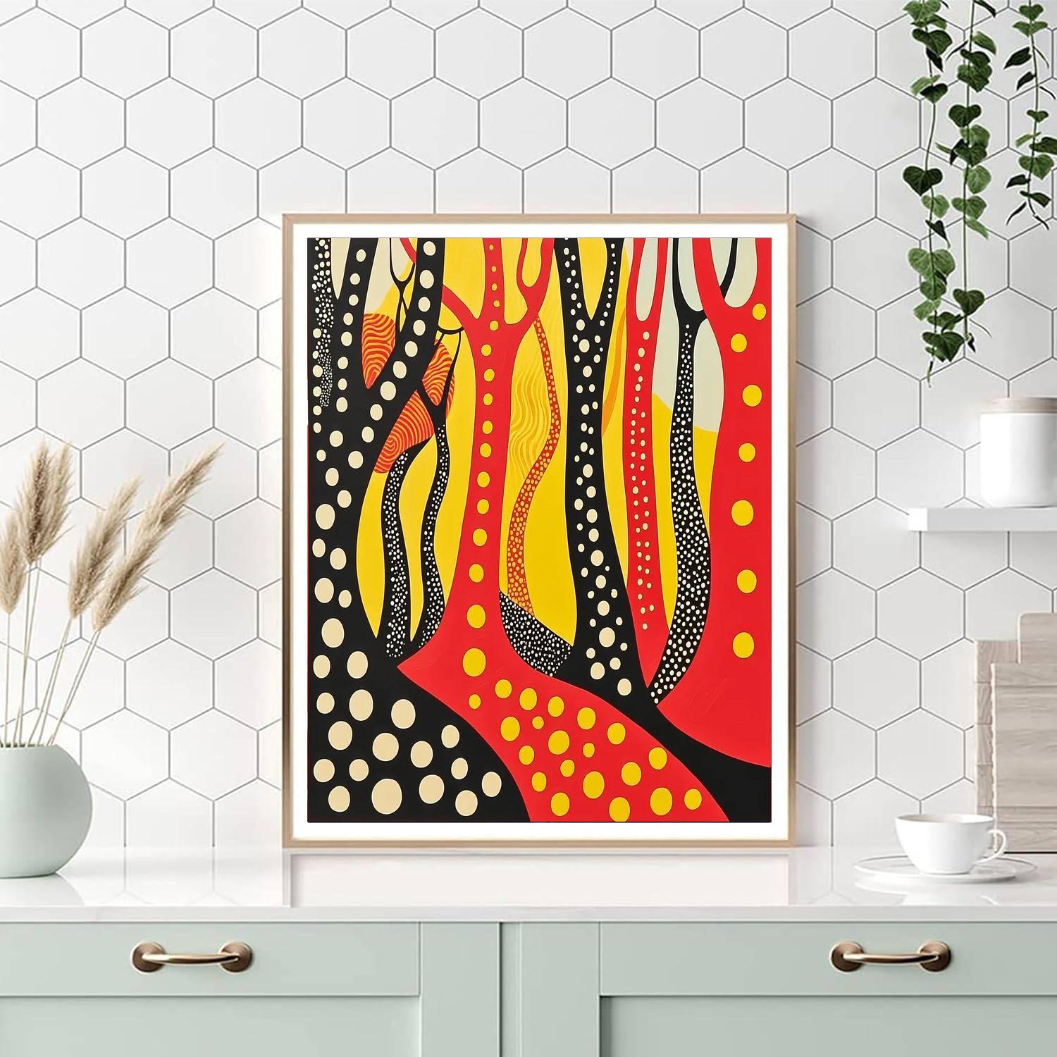 Yayoi Kusama Inspired Fractal Nature  Paint By Numbers Kits