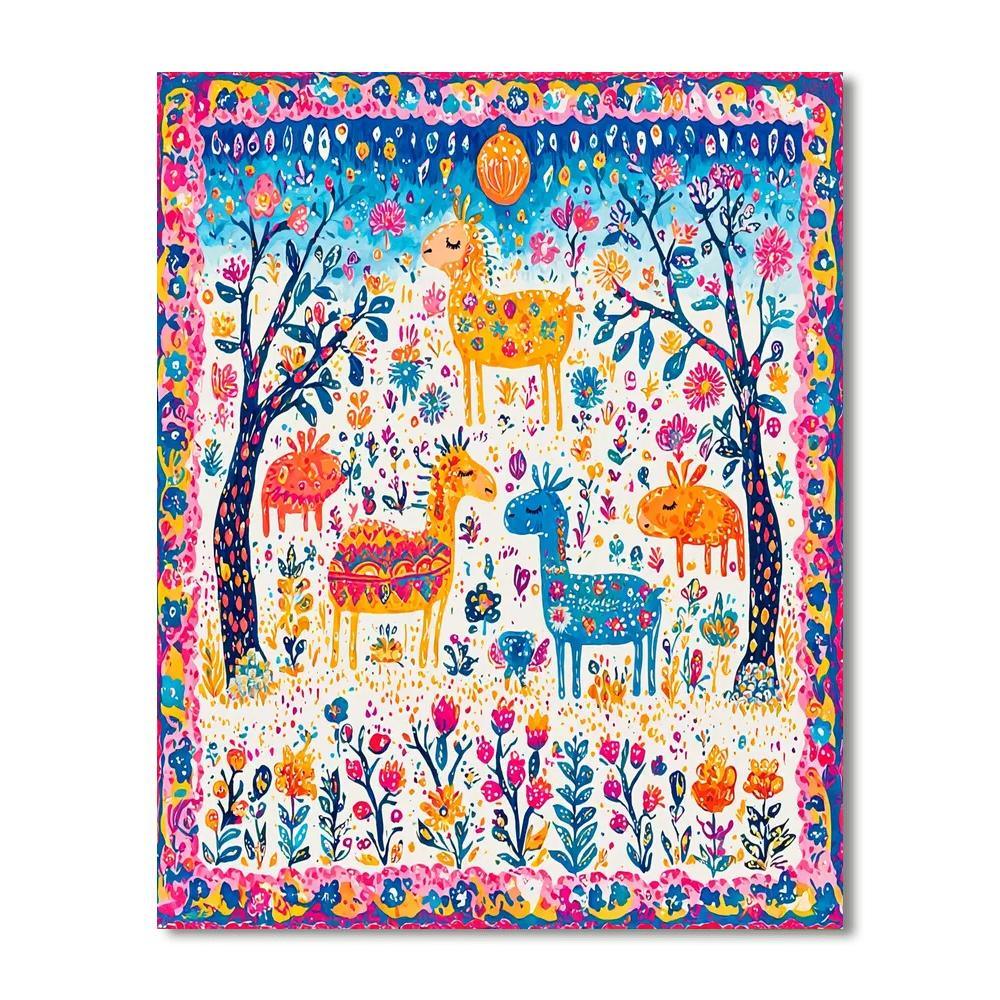 Folk Art Inspired Inspired Folk Art Celebration  DIY Paint By Numbers