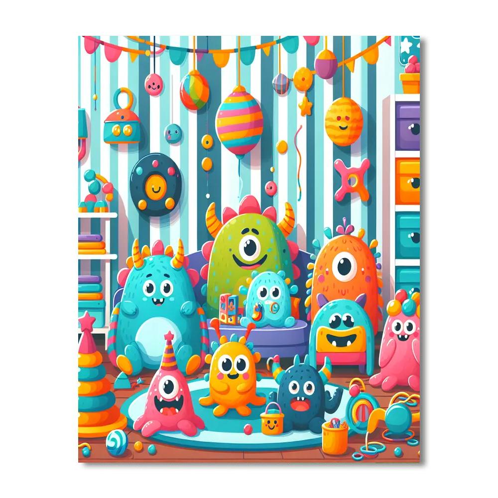 Silly Monsters In My Room Paint By Numbers Kits