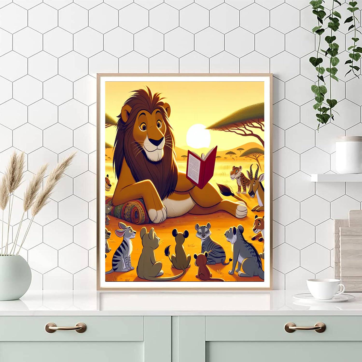 Safari Storyteller Lion Number Painting